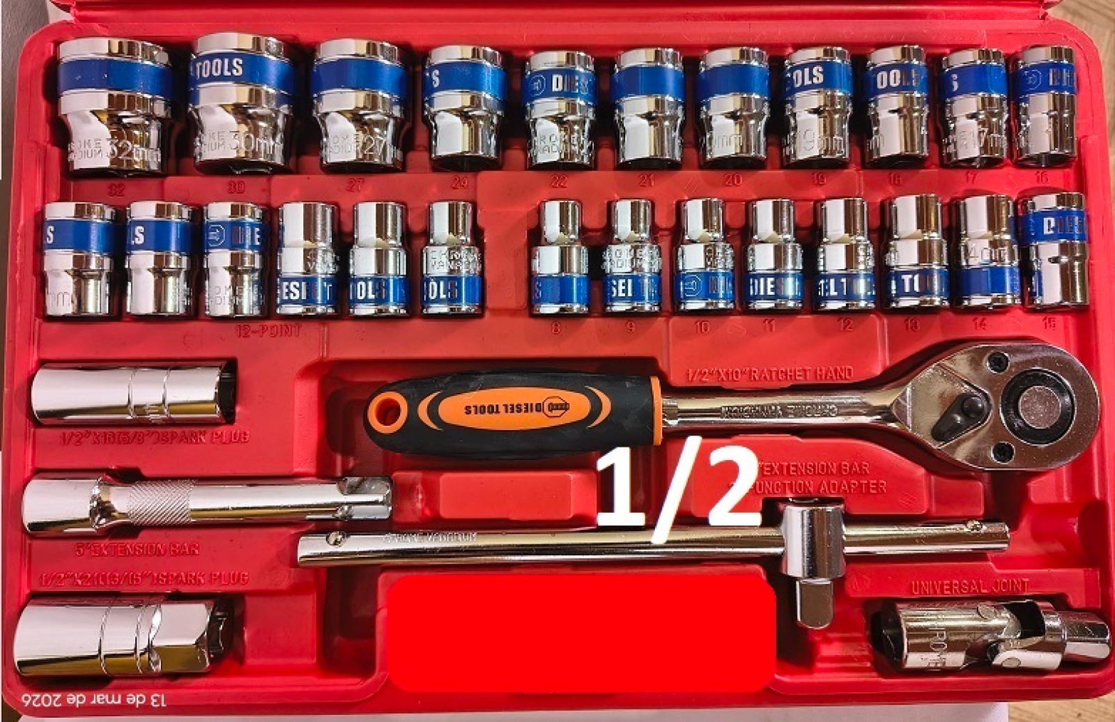 JUEGO DE RACHE 32 PCS  1/2