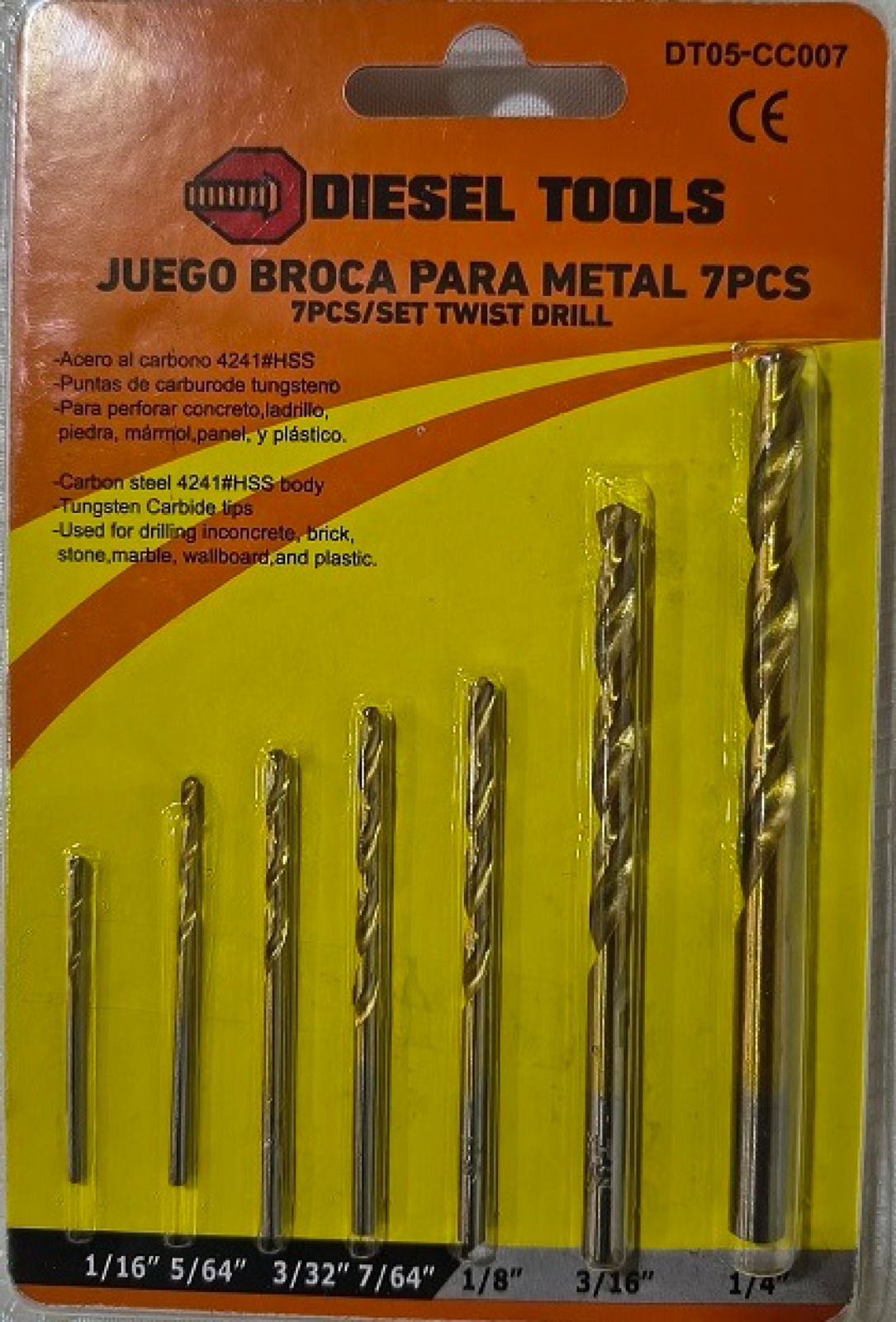 JUEGO BROCAS METAL 7 PCS