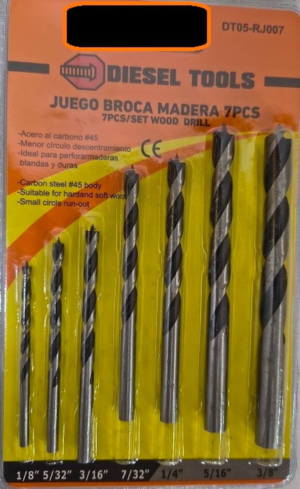 JUEGO BROCAS PARA MADERA 7 PCS 