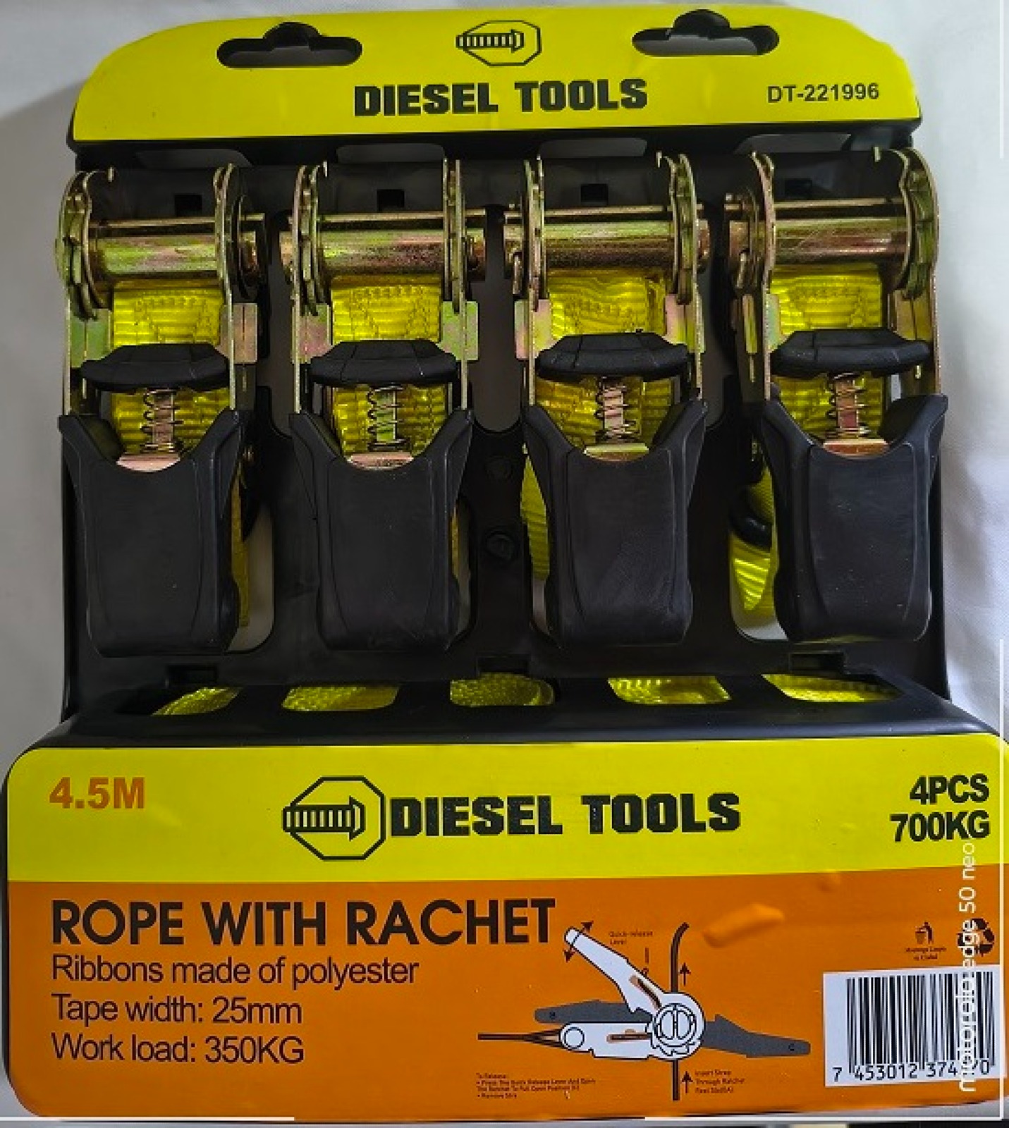 CUERDA PARA CARGA 4PCS DIESEL TOOLS