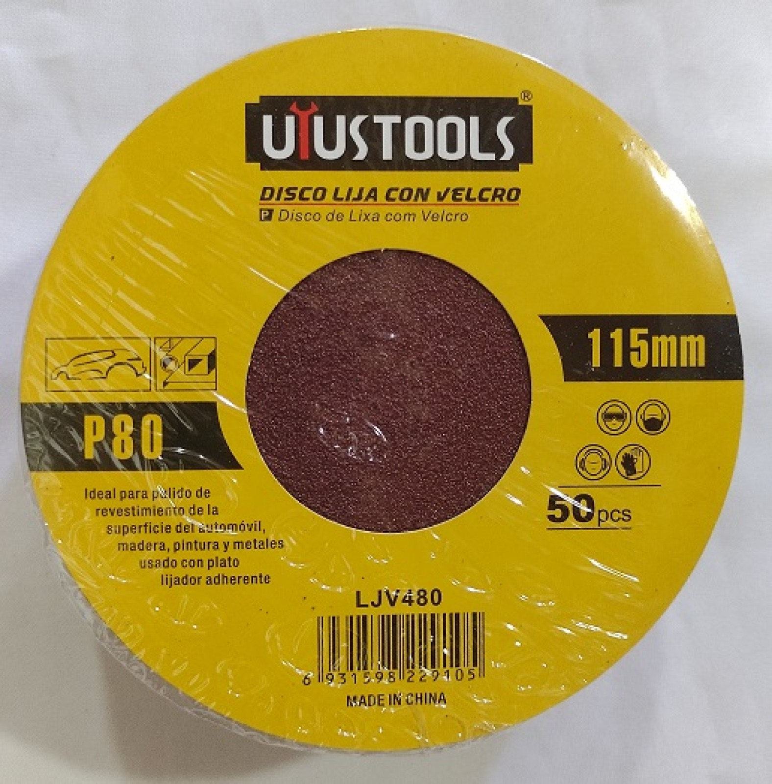 DISCO LIJA CON VELCRO - 50 PIEZAS # 80