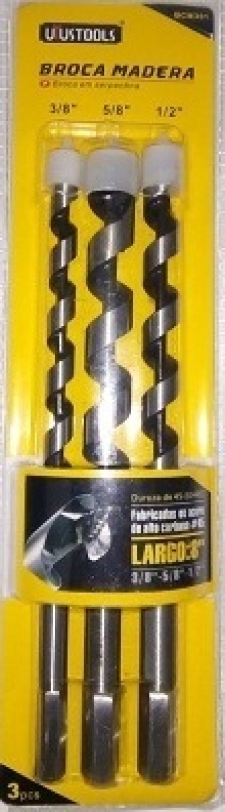 JUEGO DE BROCAS LARGAS MADERA 3 PCS