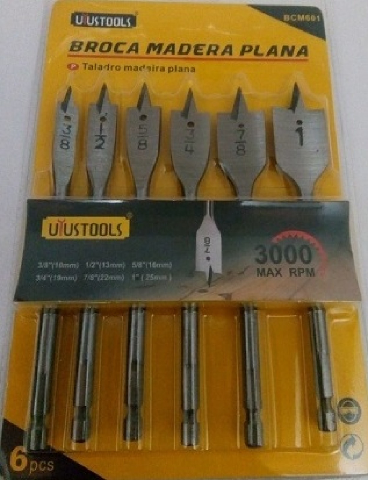 JUEGO DE BROCA ESPADA  6PCS