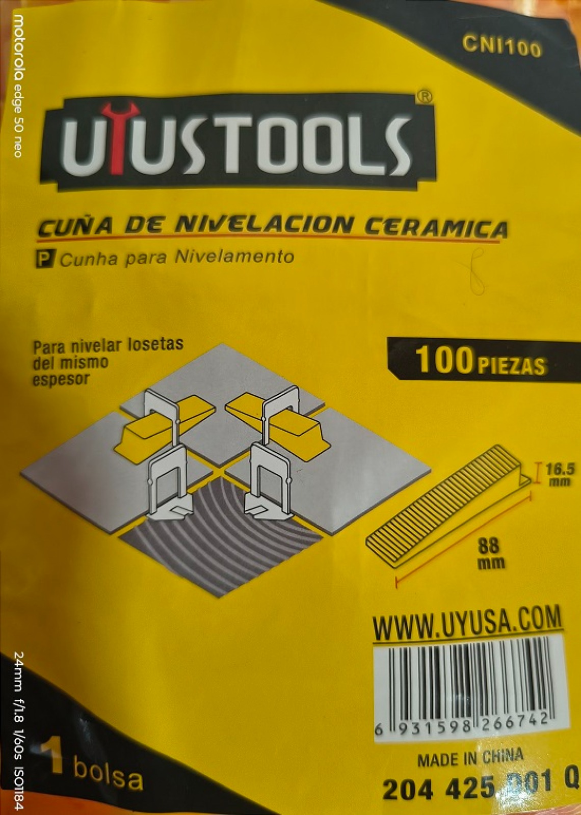CUÑA NIVELACIÓN CERÁMICA 100pcs PIEZAS